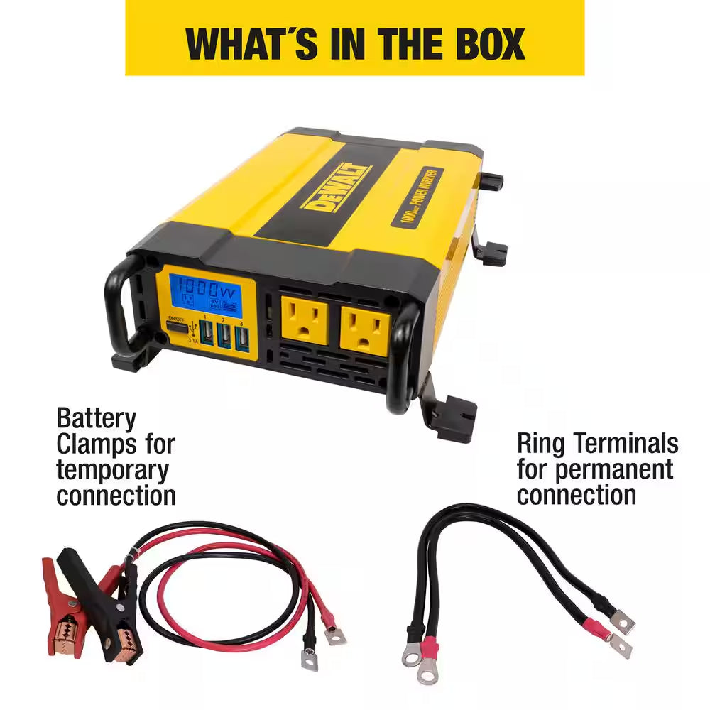 1000-Watt Portable Car Power Inverter with Triple USB Ports