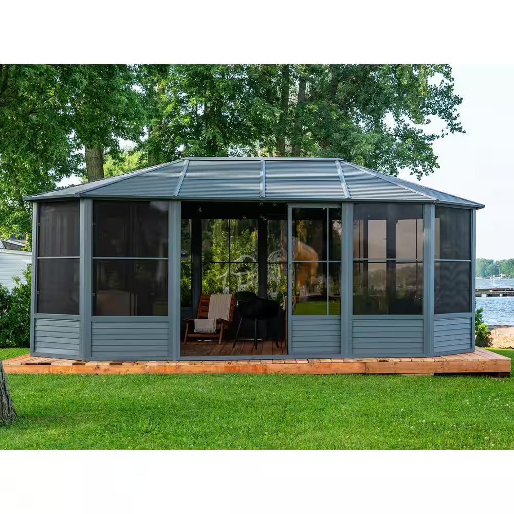 12 Ft. X 18 Ft. Florence Solarium Metal Roof Slate
