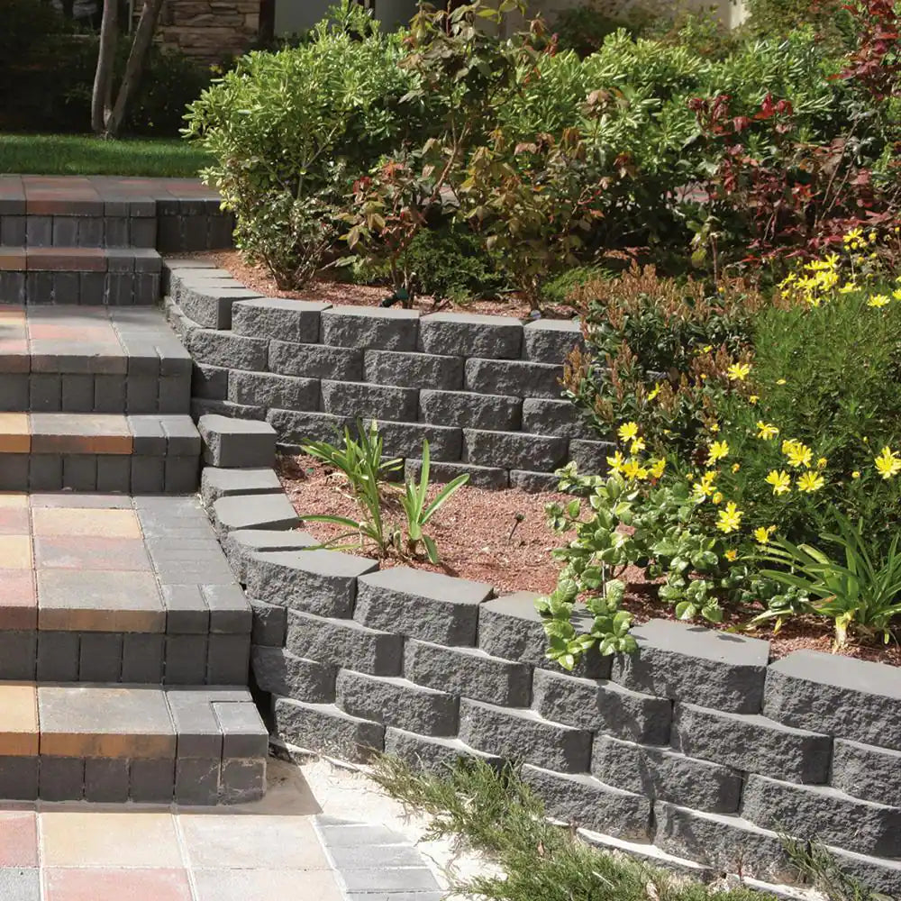 4 In. H X 11.63 In. W X 6.75 In. D Charcoal Retaining Wall Block (144-Pieces/46.6 Sq. Ft. /Pallet)