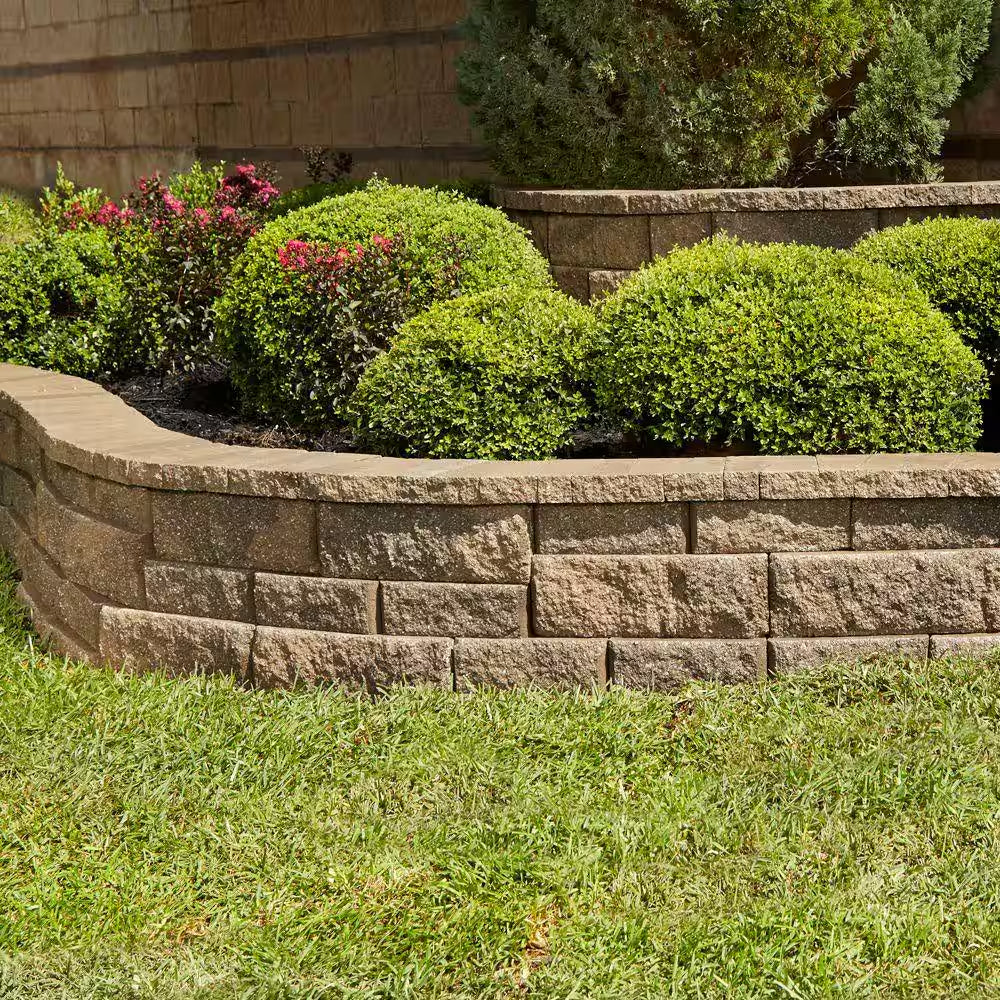 Rockwall Small 4 In. X 11.75 In. X 6.75 In. Pecan Concrete Retaining Wall Block (144 Pcs. / 46.5 Sq. Ft. / Pallet)
