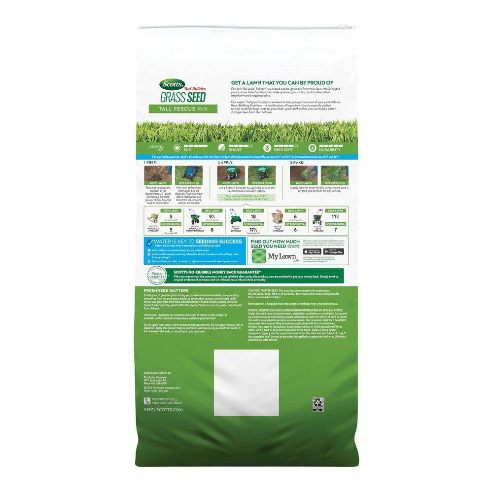 Turf Builder Grass Seed Tall Fescue Mix Bulk Pallet 640 Lbs. with Fertilizer, Soil Improver (Pallet of 20 32 Lb. Bags)