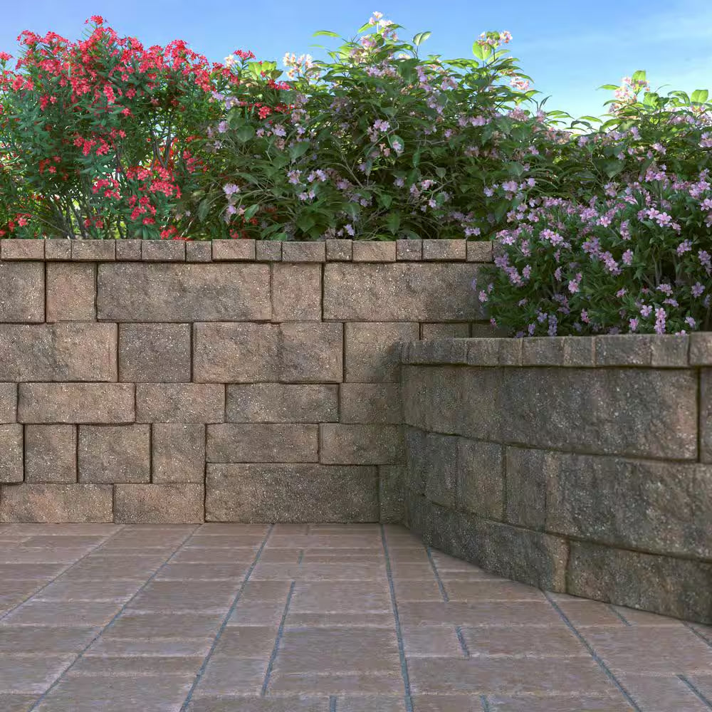 Rockwall Small 4 In. X 11.75 In. X 6.75 In. Pecan Concrete Retaining Wall Block (144 Pcs. / 46.5 Sq. Ft. / Pallet)