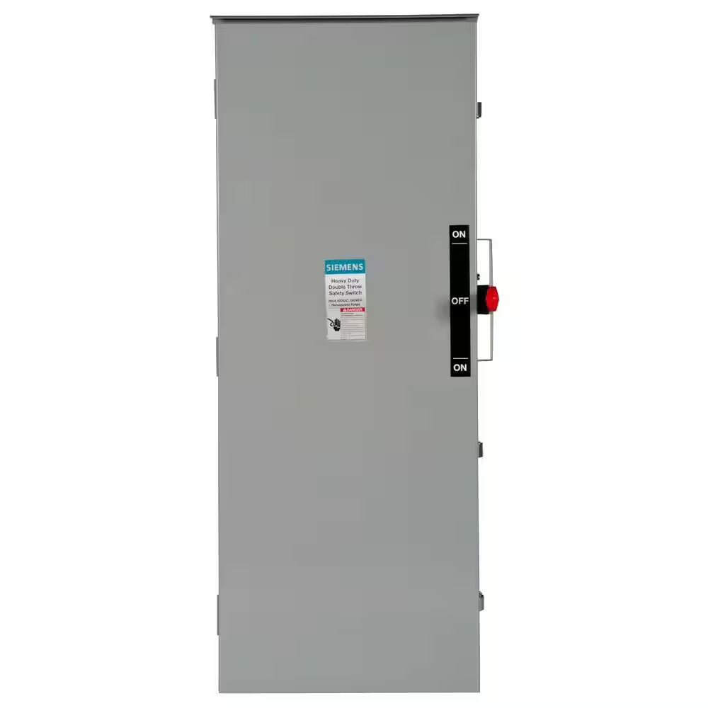 Double Throw 200 Amp 600-Volt 3-Pole Outdoor Fusible Safety Switch
