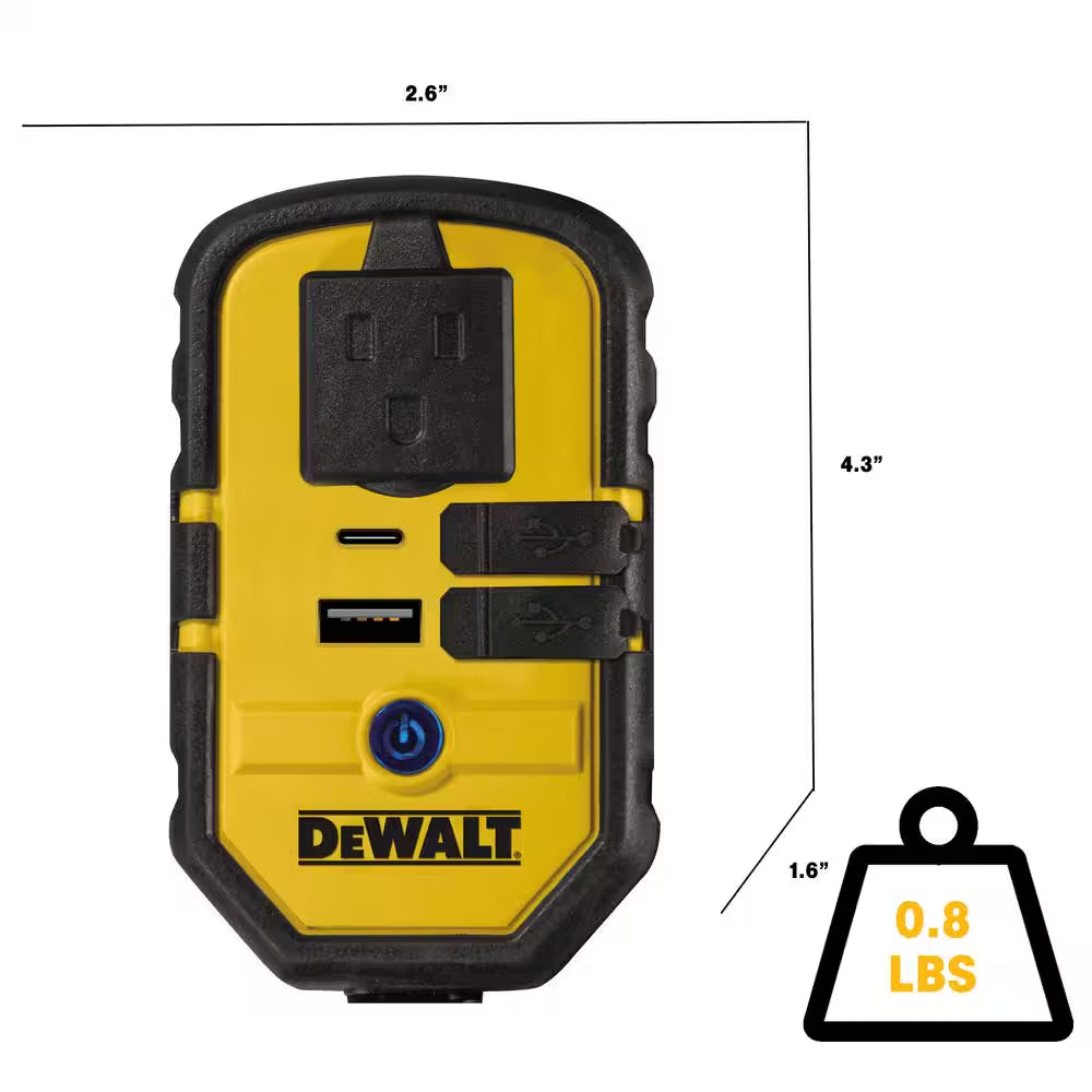 140-Watt Portable Car Power Inverter with Dual USB Ports