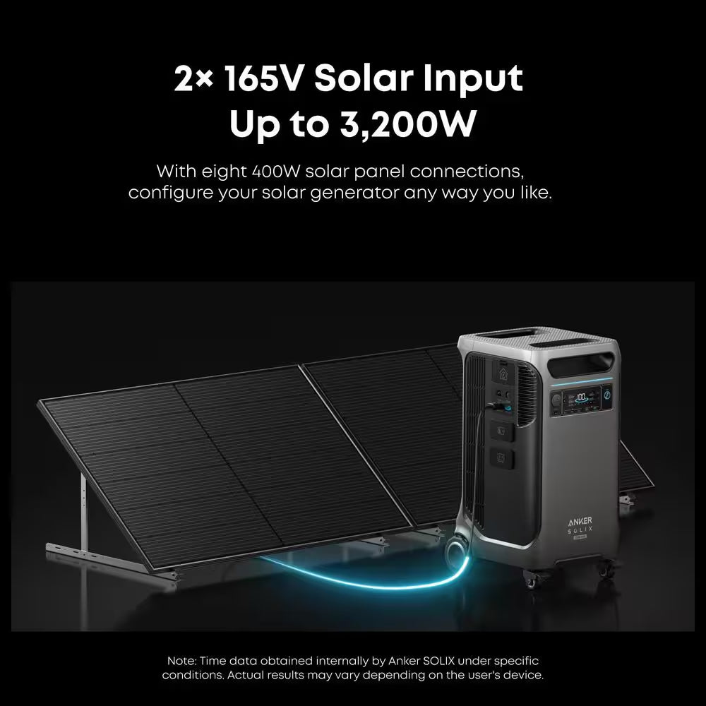 SOLIX F3800 plus 6,000W 7,680Wh Solar Power Solution W/ 1 Expansion Battery and 6 410W Rigid Solar Panels, Push-Button