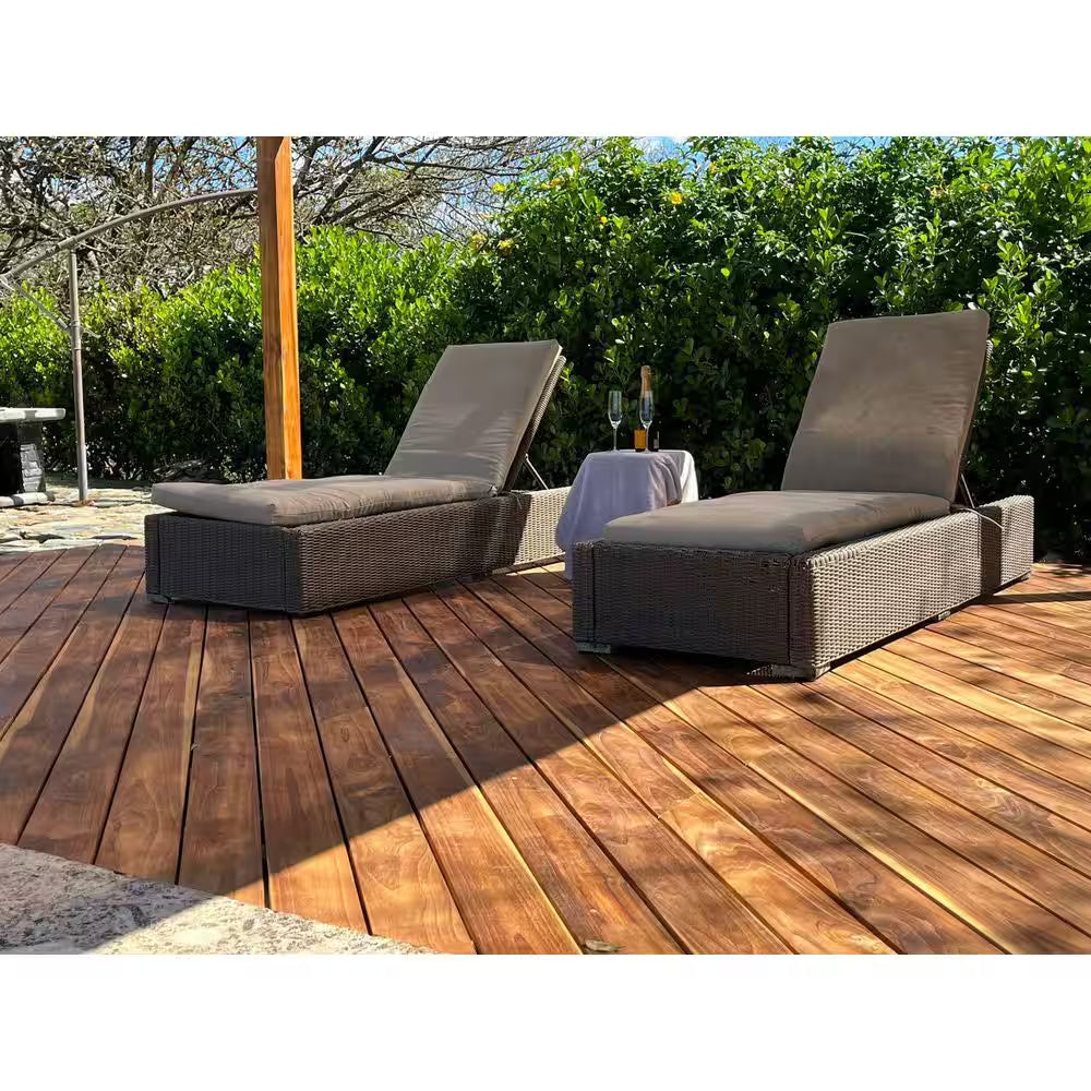 Sunrise Teak, 1 In. X 6 In. X 7 Ft. Premium Natural, Costa Rica Teak Decking Board, 500 Sq. Ft.