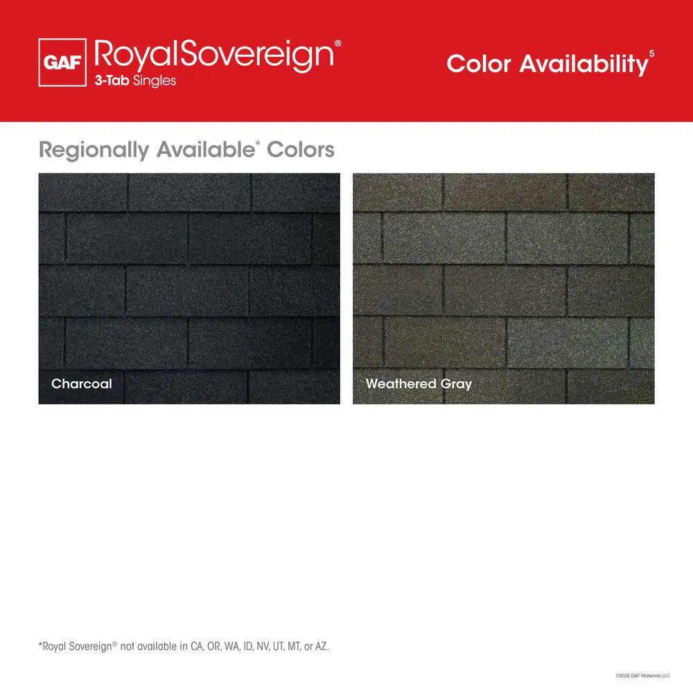 Royal Sovereign Charcoal Algae Resistant 3-Tab Roofing Shingles (33.33 Sq. Ft. Per. Bundle) (26-Pieces)