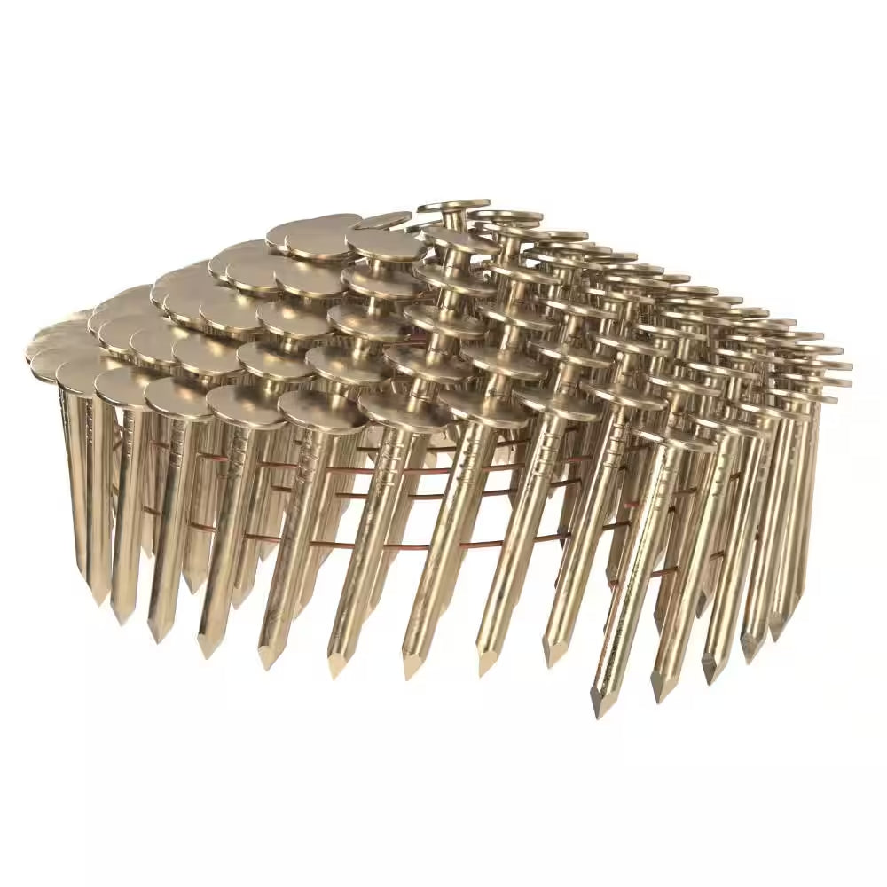 1-1/4 In. X 0.120-Gauge 15° Smooth Shank Electrogalvanized Wire Collated Coil Roofing Nails 7,200 per Box