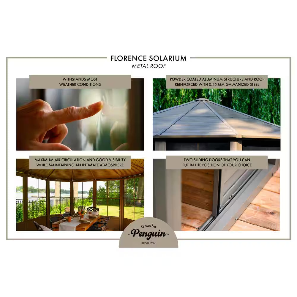 12 Ft. X 18 Ft. Florence Solarium Metal Roof Slate