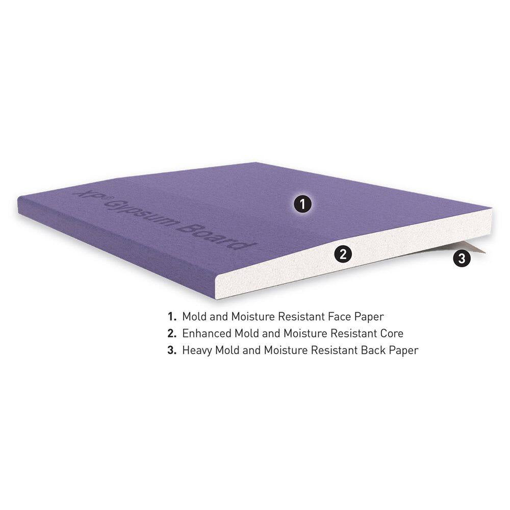 PURPLE XP 1/2 In. X 4 Ft. X 8 Ft. Mold-Resistant Moisture-Resistant Drywall Sheet