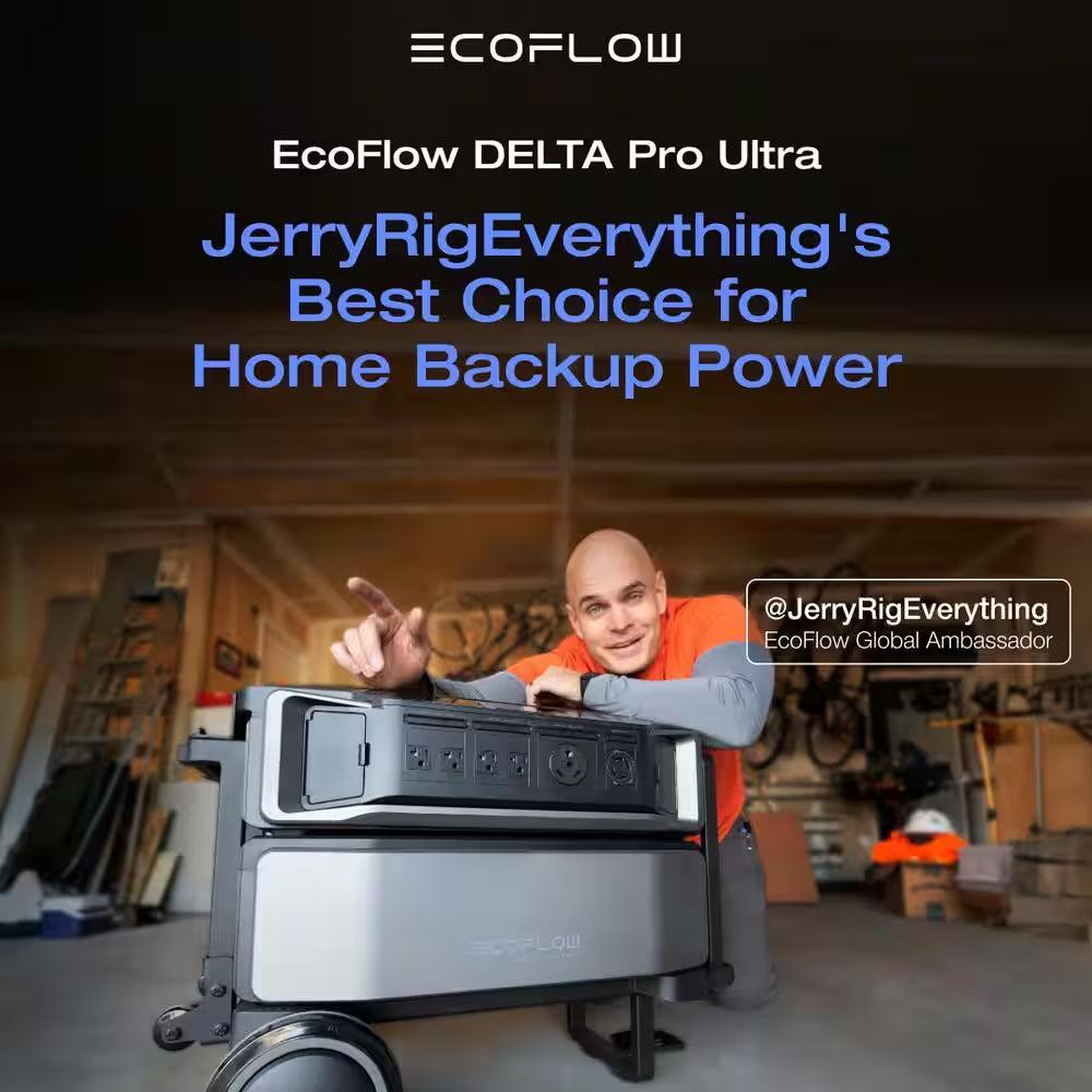 Battery Generator 6144Wh Delta Pro Ultra W/Smart Home Panel 2,7200W Output, LFP Power Station Home Backup, Push-Button