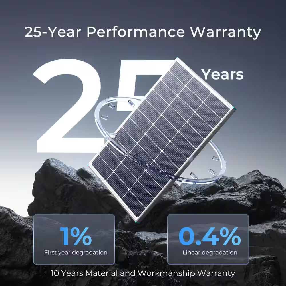 100-Watt 12V Monocrystalline Solar Panel Back-Up Power PV Module for Rv/Boat/Caravan Battery Off-Grid System