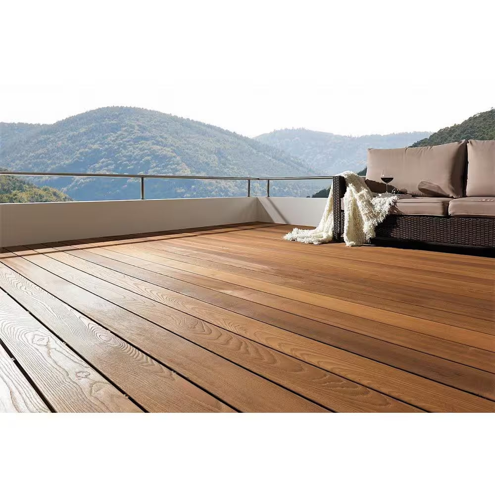 5/4 In. X 6 In. X 8 Ft. Thermally-Treated Premium Ash 4-Sides Oiled Decking Board (19.2 Sq. Ft in 5-Bundle)