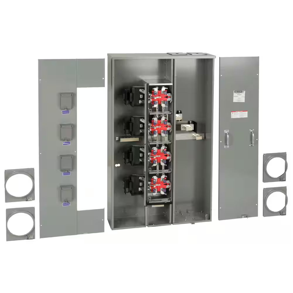 Meter-Pak 200 Amp 4 Gang Ringless-Horn Meter Socket