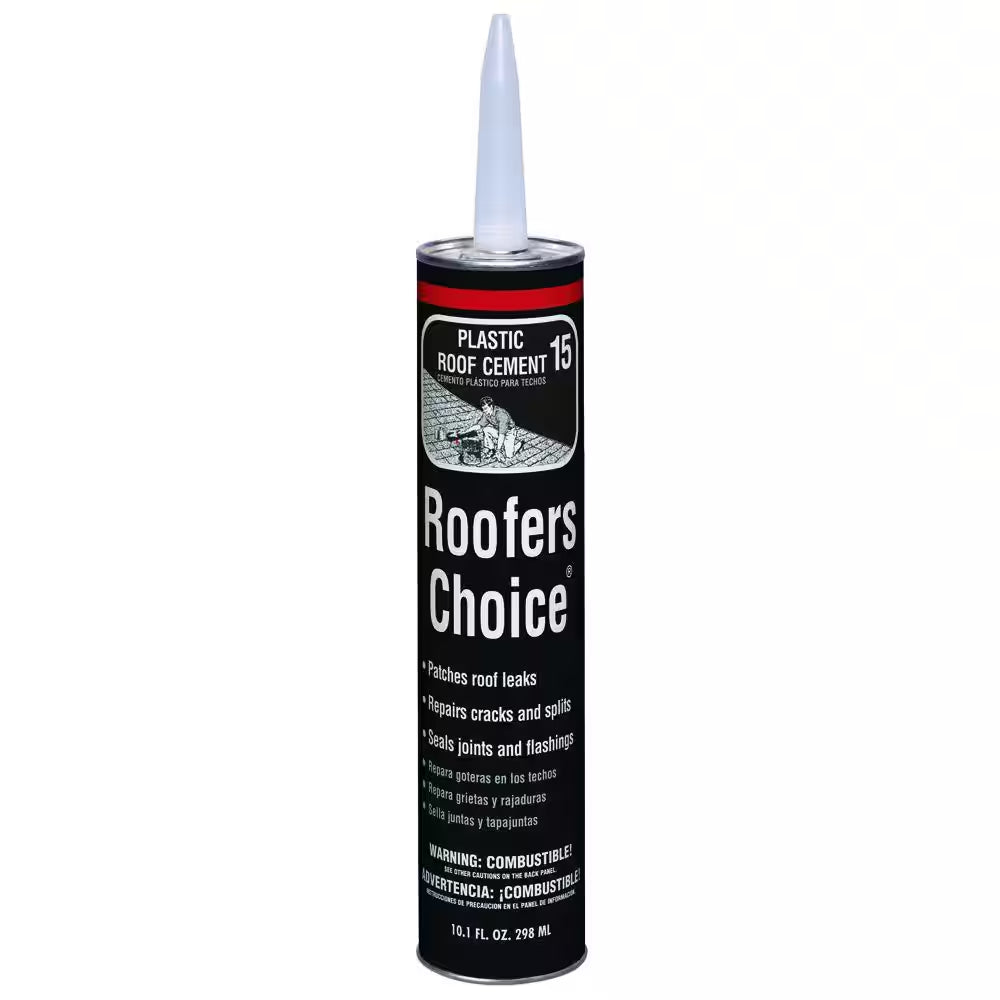 15 Plastic Black Roof Cement Caulk 10.1 Oz.
