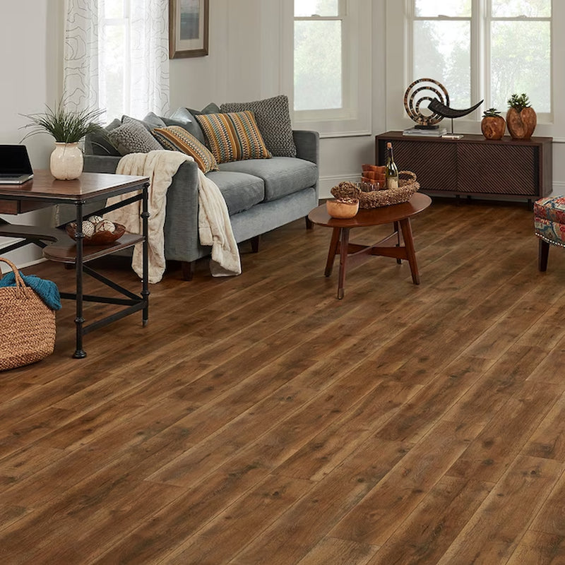Studio + Spill Repel Aged Hickory 12-Mm T X 7-In W X 48-In L Waterproof Laminate Wood Flooring ( 19.63-Sq Ft / Carton )