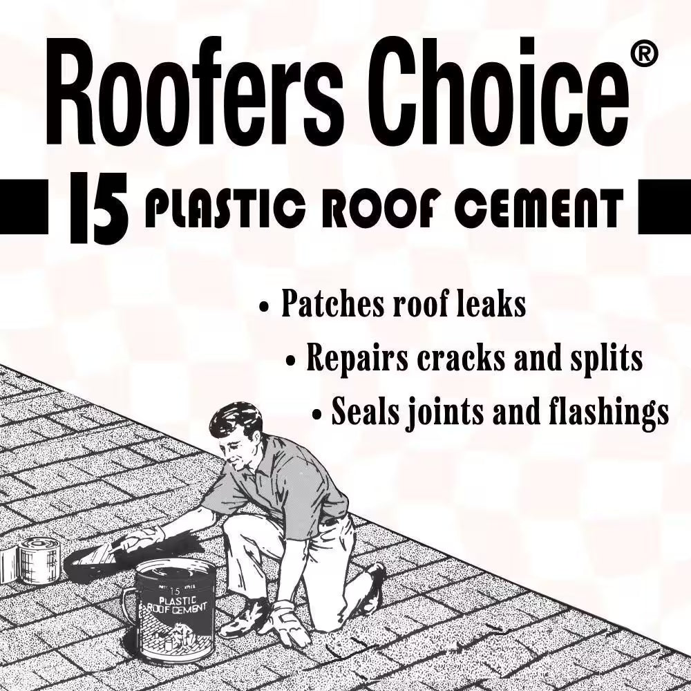15 Plastic Black Roof Cement Caulk 10.1 Oz.