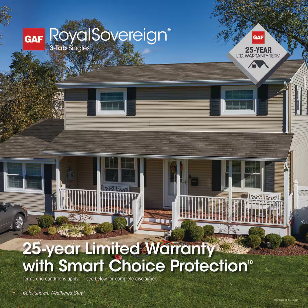 Royal Sovereign Charcoal Algae Resistant 3-Tab Roofing Shingles (33.33 Sq. Ft. Per. Bundle) (26-Pieces)