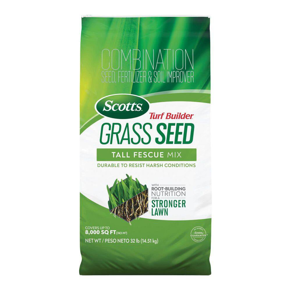 Turf Builder Grass Seed Tall Fescue Mix Bulk Pallet 640 Lbs. with Fertilizer, Soil Improver (Pallet of 20 32 Lb. Bags)