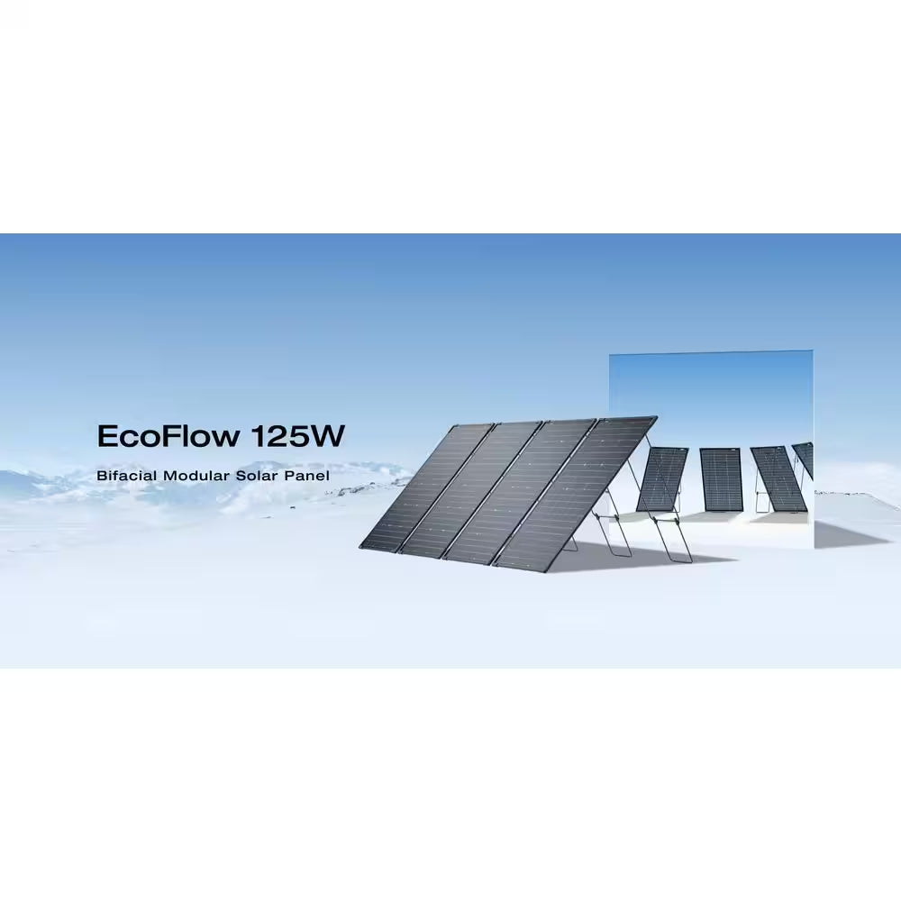 Battery Generator Delta Pro Ultra 6144Wh Push-Button Power Station W/ 4 X 125W Bifacial Modular Solar Panel 7200W Output