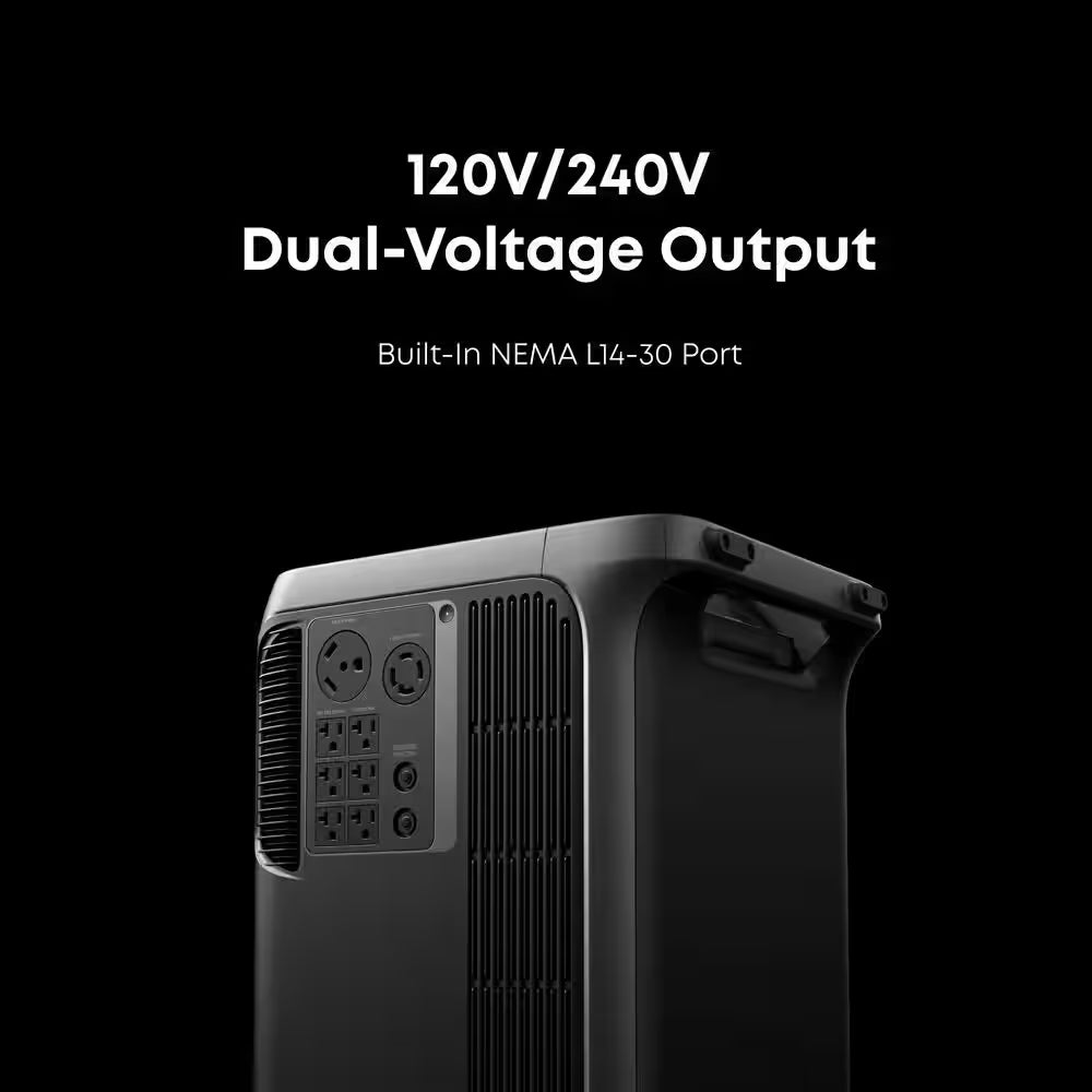 SOLIX F3800 plus 6,000W 7,680Wh Solar Power Solution W/ 1 Expansion Battery and 6 410W Rigid Solar Panels, Push-Button