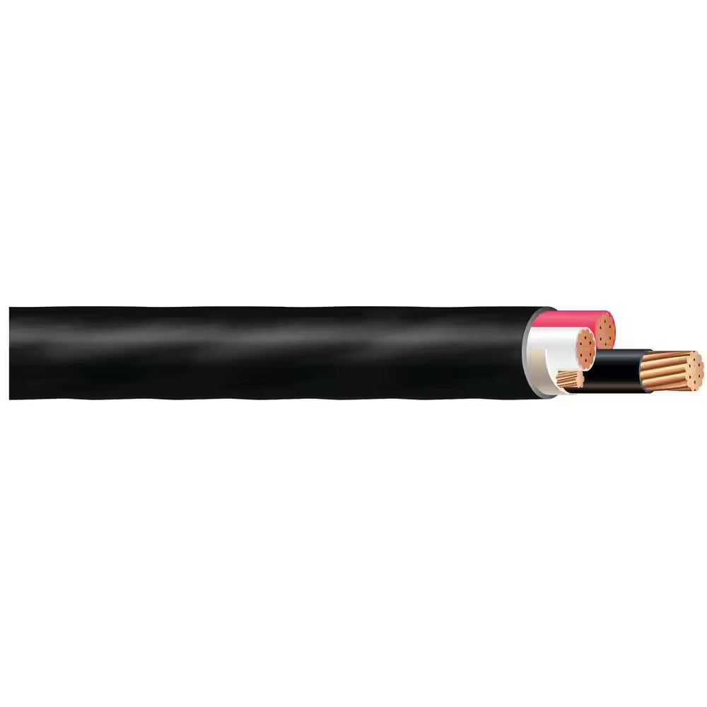 500 Ft. 2/0-2/0-2/0 Black Stranded CU W/G Tray Cable