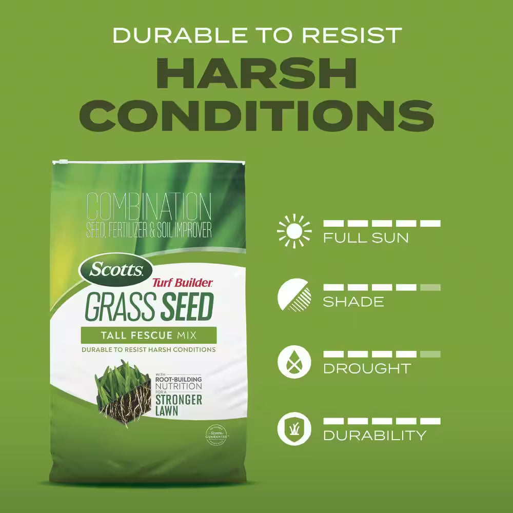 Turf Builder Grass Seed Tall Fescue Mix Bulk Pallet 640 Lbs. with Fertilizer, Soil Improver (Pallet of 20 32 Lb. Bags)