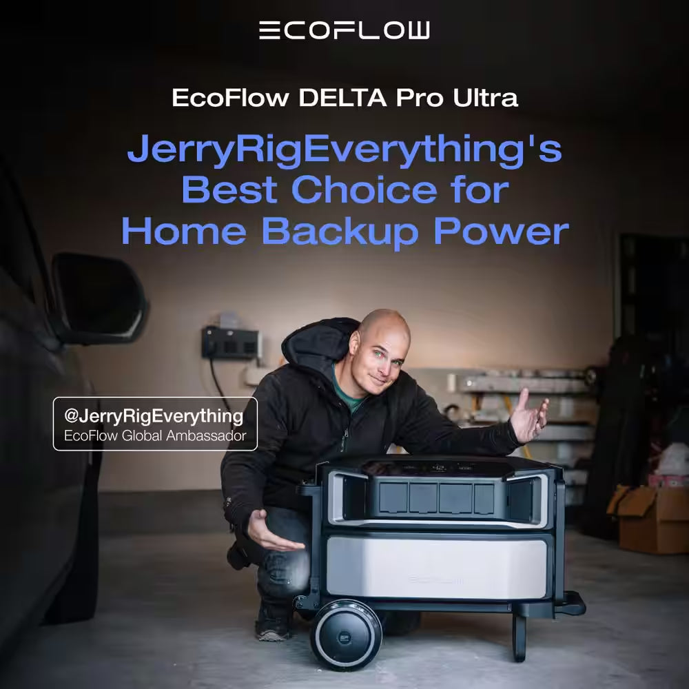 Battery Generator 6144Wh Delta Pro Ultra W/Smart Home Panel 2,7200W Output, LFP Power Station Home Backup, Push-Button