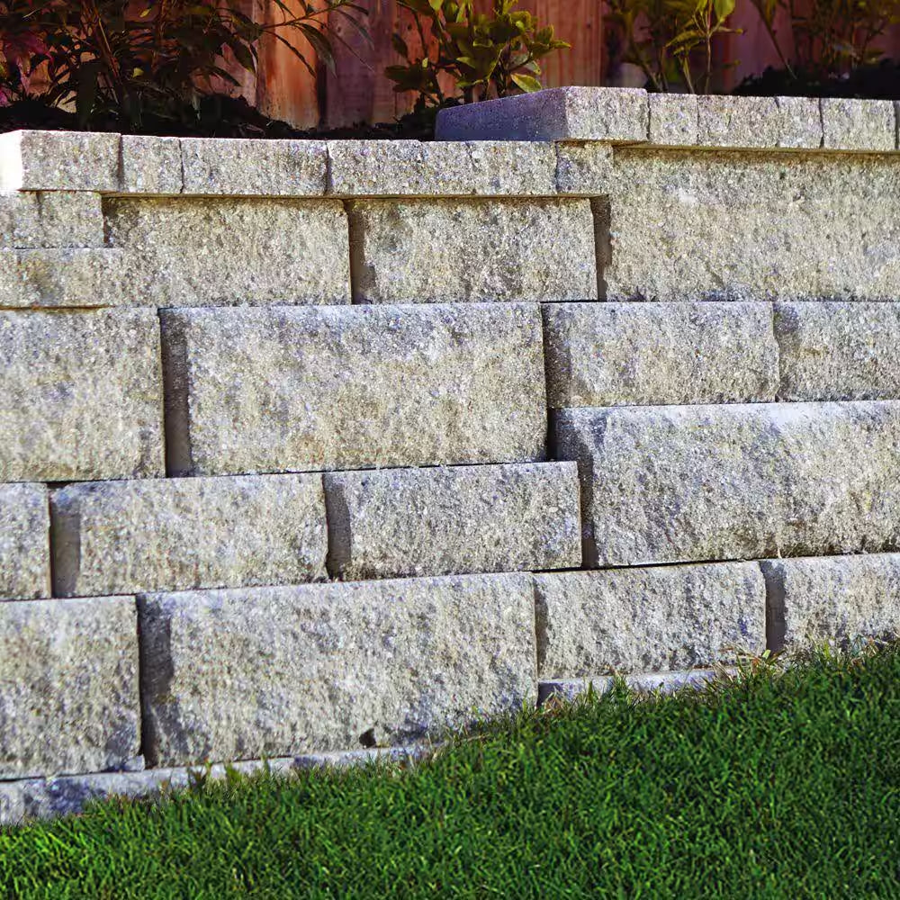 Rockwall Small 4 In. X 11.75 In. X 6.75 In. Pecan Concrete Retaining Wall Block (144 Pcs. / 46.5 Sq. Ft. / Pallet)