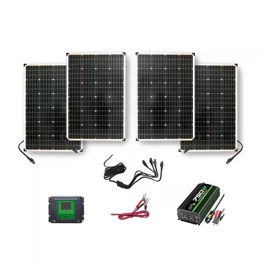 440-Watt Polycrystalline Solar Panels with 750-Watt Power Inverter and 30 Amp Charge Controller