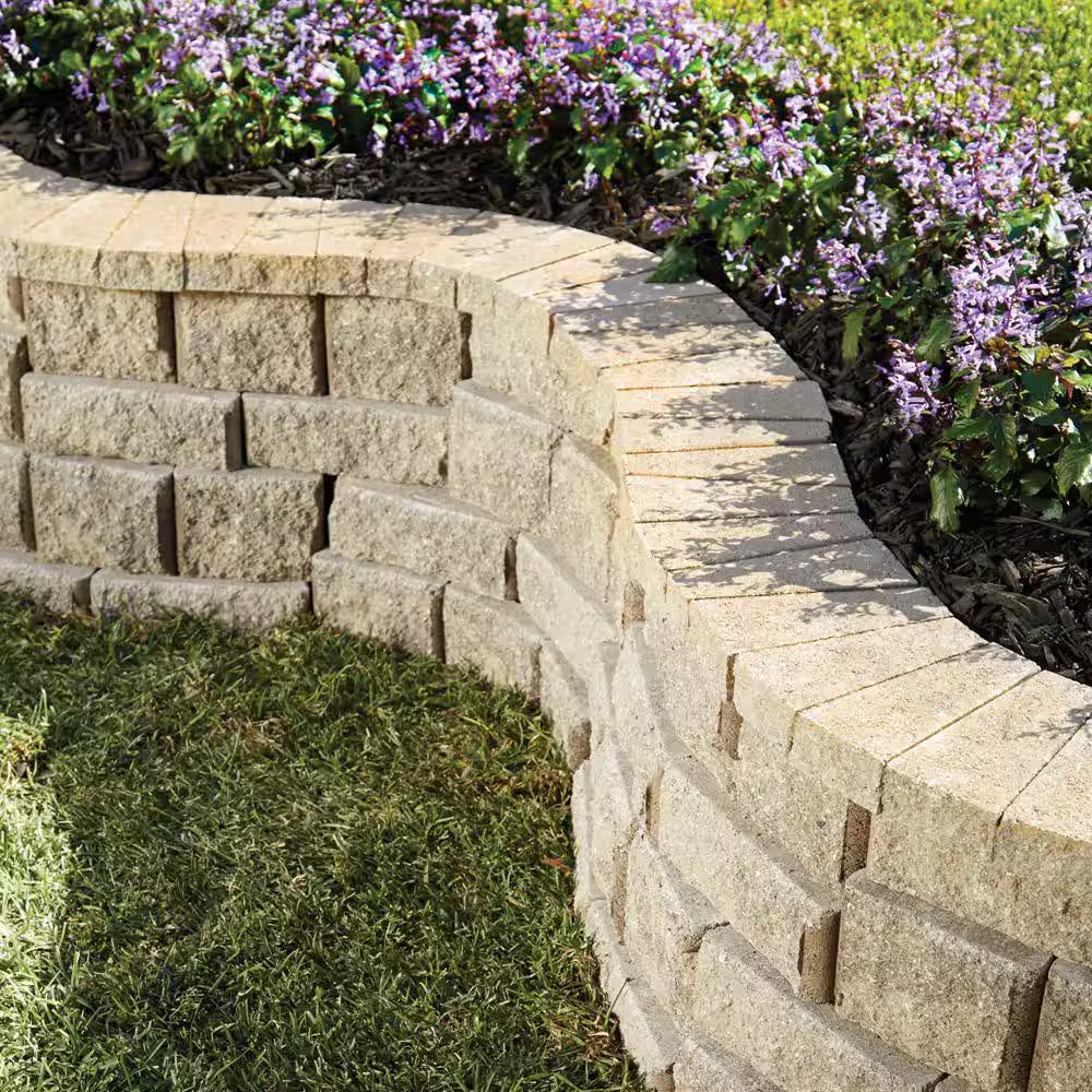 Rockwall Small 4 In. X 11.75 In. X 6.75 In. Pecan Concrete Retaining Wall Block (144 Pcs. / 46.5 Sq. Ft. / Pallet)