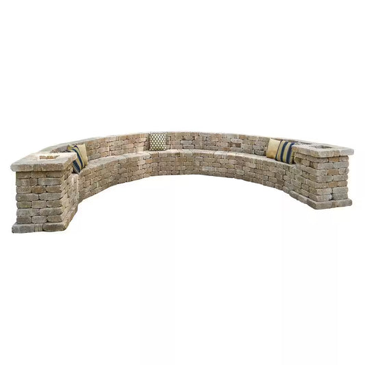 Rumblestone 174.5 In. W X 31.5 In. H X 105.75 In. L Large Curved Concrete Bench Kit in Sierra Blend
