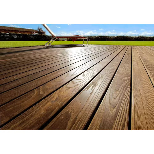 5/4 In. X 6 In. X 8 Ft. Thermally-Treated Premium Ash 4-Sides Oiled Decking Board (19.2 Sq. Ft in 5-Bundle)